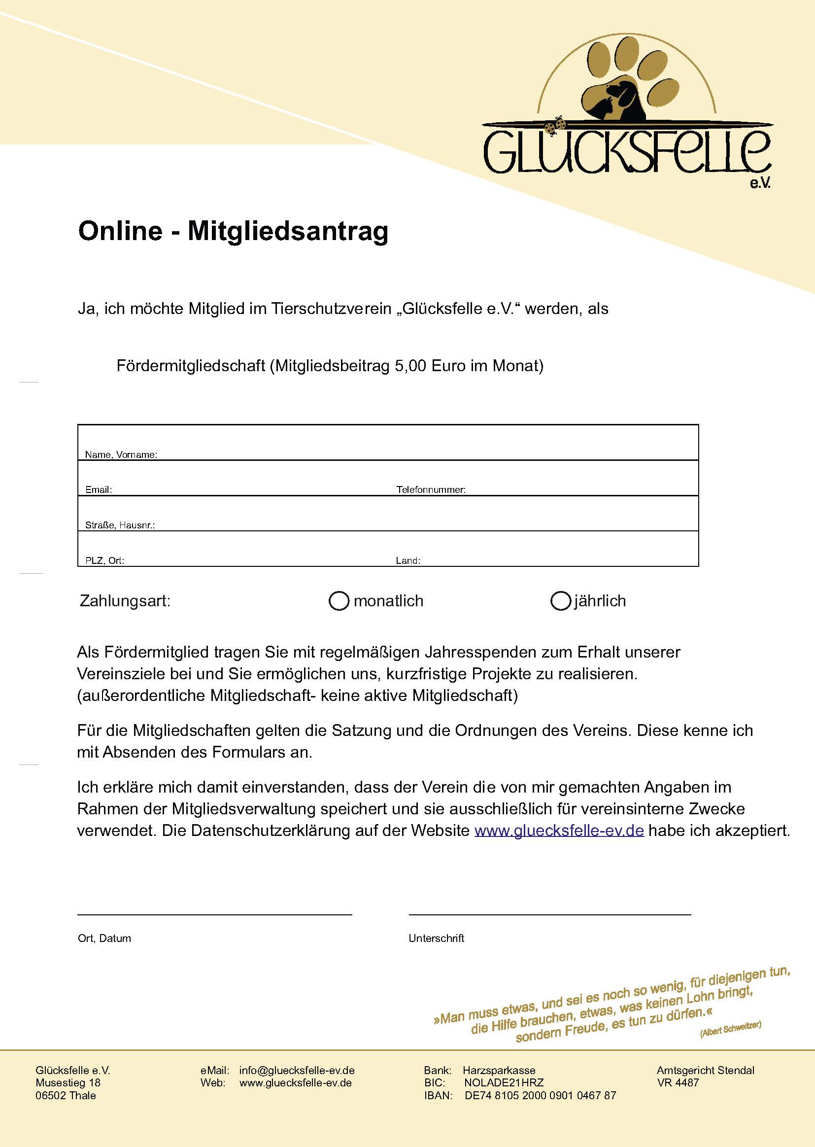 Mitgliedsantrag 